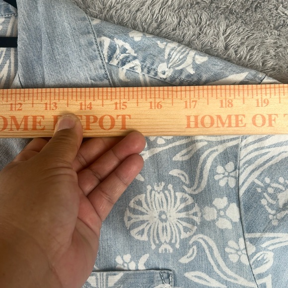 FREE PEOPLE  Short Sleeve Button-Up One Piece Denim Romper, Women’s Size XS - Picture 7 of 15